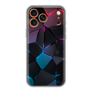 Силиконовый чехол на Iphone 17 Pro с принтом Геометрия неона