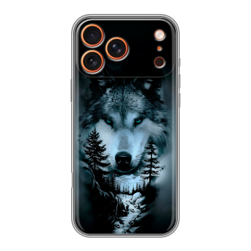 Силиконовый чехол на Iphone 17 Pro с принтом Лесной волк