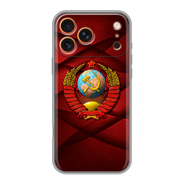 Силиконовый чехол на Iphone 17 Pro с принтом Герб СССР