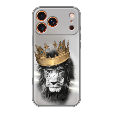 Силиконовый чехол на Iphone 17 Pro с принтом Лев с короной