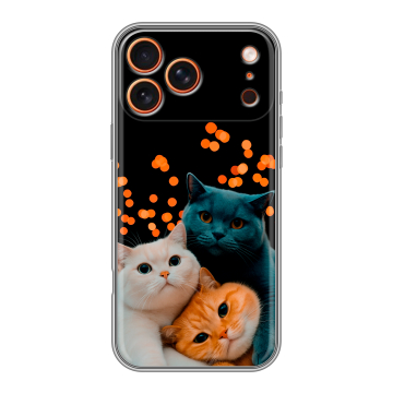 Силиконовый чехол на Iphone 17 Pro с принтом Кошки