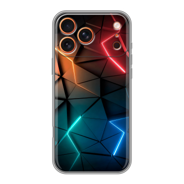 Силиконовый чехол на Iphone 17 Pro с принтом Абстракция неон
