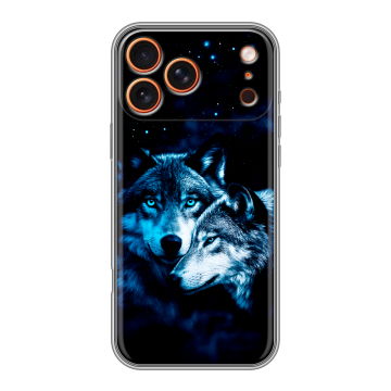 Силиконовый чехол на Iphone 17 Pro с принтом Волки