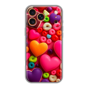 Силиконовый чехол на Iphone 17 Pro с принтом Сердечки
