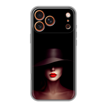 Силиконовый чехол на Iphone 17 Pro с принтом Девушка в шляпе Силиконовый чехол на Iphone 17 Pro с принтом Девушка в шляпе