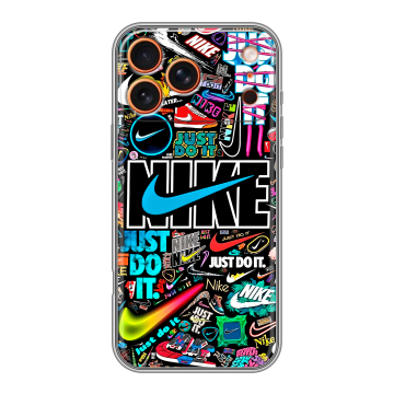 Силиконовый чехол на Iphone 17 Pro с принтом найк nike черный Силиконовый чехол на Iphone 17 Pro с принтом найк nike черный