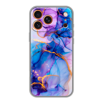 Силиконовый чехол на Iphone 17 Pro с принтом синий мрамор Силиконовый чехол на Iphone 17 Pro с принтом синий мрамор