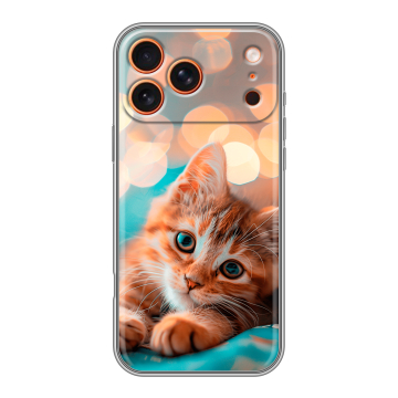 Силиконовый чехол на Iphone 17 Pro с принтом котик Силиконовый чехол на Iphone 17 Pro с принтом котик