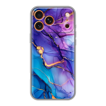 Силиконовый чехол на Iphone 17 Pro с принтом синий мрамор Силиконовый чехол на Iphone 17 Pro с принтом синий мрамор