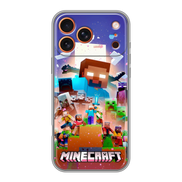 Силиконовый чехол на Iphone 17 Pro с принтом Майнкрафт Minecraft Силиконовый чехол на Iphone 17 Pro с принтом Майнкрафт Minecraft