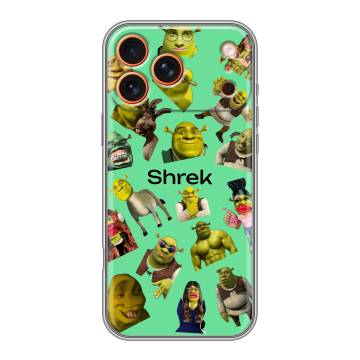 Силиконовый чехол на Iphone 17 Pro с принтом Шрек Shrek