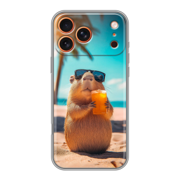 Силиконовый чехол на Iphone 17 Pro с принтом Капибара
