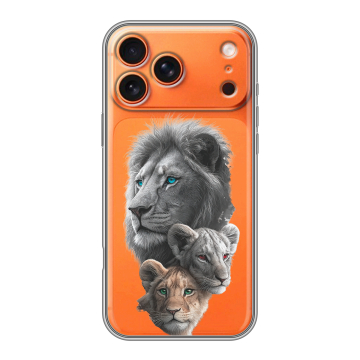 Силиконовый чехол на Iphone 17 Pro с принтом Львы