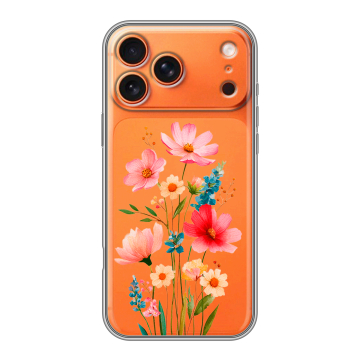 Силиконовый чехол на Iphone 17 Pro с принтом Цветы