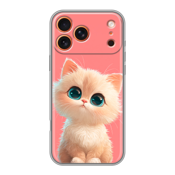 Силиконовый чехол на Iphone 17 Pro с принтом Розовый котенок