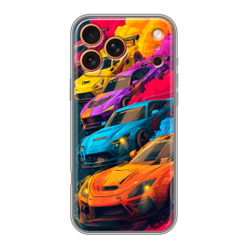 Силиконовый чехол на Iphone 17 Pro с принтом Тачки