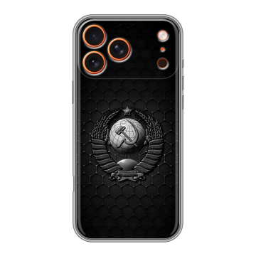 Силиконовый чехол на Iphone 17 Pro с принтом Герб Флаг СССР