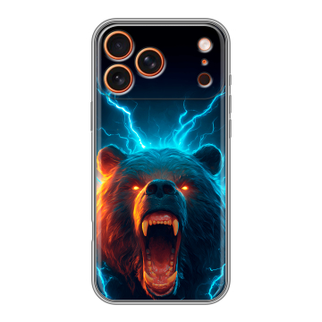 Силиконовый чехол на Iphone 17 Pro с принтом Медведь