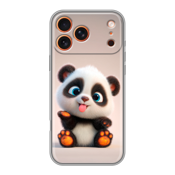 Силиконовый чехол на Iphone 17 Pro с принтом милая панда Силиконовый чехол на Iphone 17 Pro с принтом милая панда