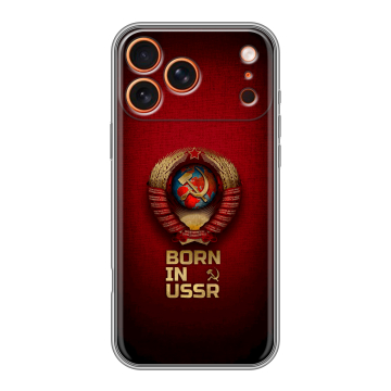 Силиконовый чехол на Iphone 17 Pro с принтом Флаг Герб СССР