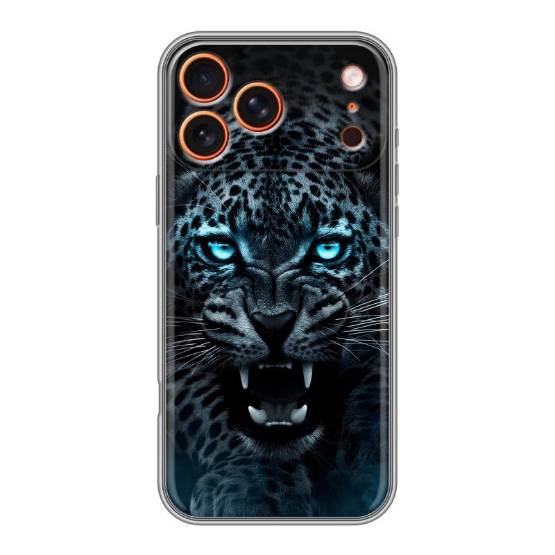 Силиконовый чехол на Iphone 17 Pro с принтом Темный леопард Силиконовый чехол на Iphone 17 Pro с принтом Темный леопард