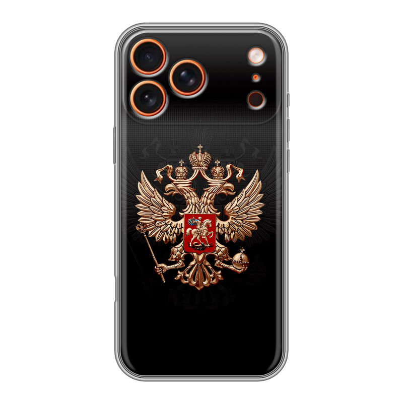 Силиконовый чехол на Iphone 17 Pro с принтом Герб России Силиконовый чехол на Iphone 17 Pro с принтом Герб России