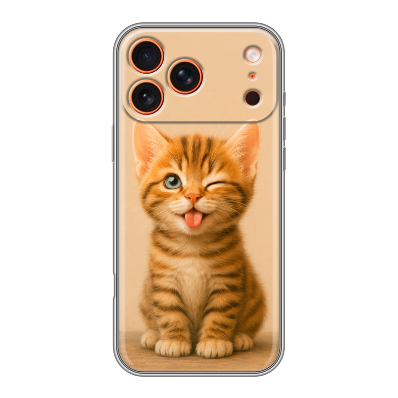 Силиконовый чехол на Iphone 17 Pro с принтом котенок Силиконовый чехол на Iphone 17 Pro с принтом котенок