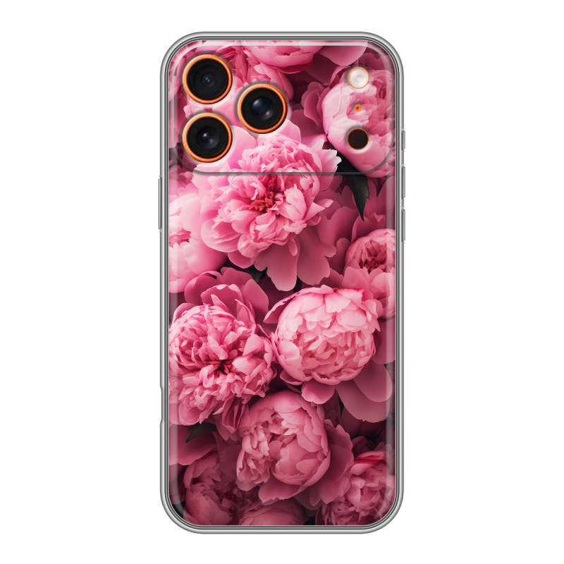 Силиконовый чехол на Iphone 17 Pro с принтом цветы пионы Силиконовый чехол на Iphone 17 Pro с принтом цветы пионы