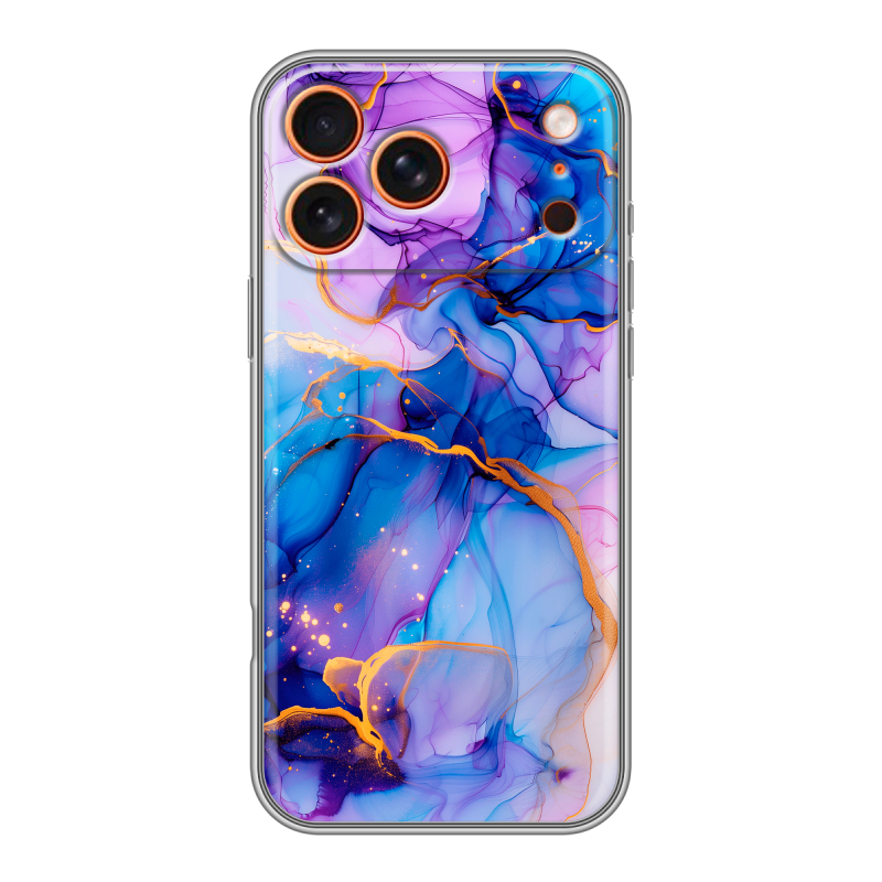 Силиконовый чехол на Iphone 17 Pro с принтом синий мрамор Силиконовый чехол на Iphone 17 Pro с принтом синий мрамор