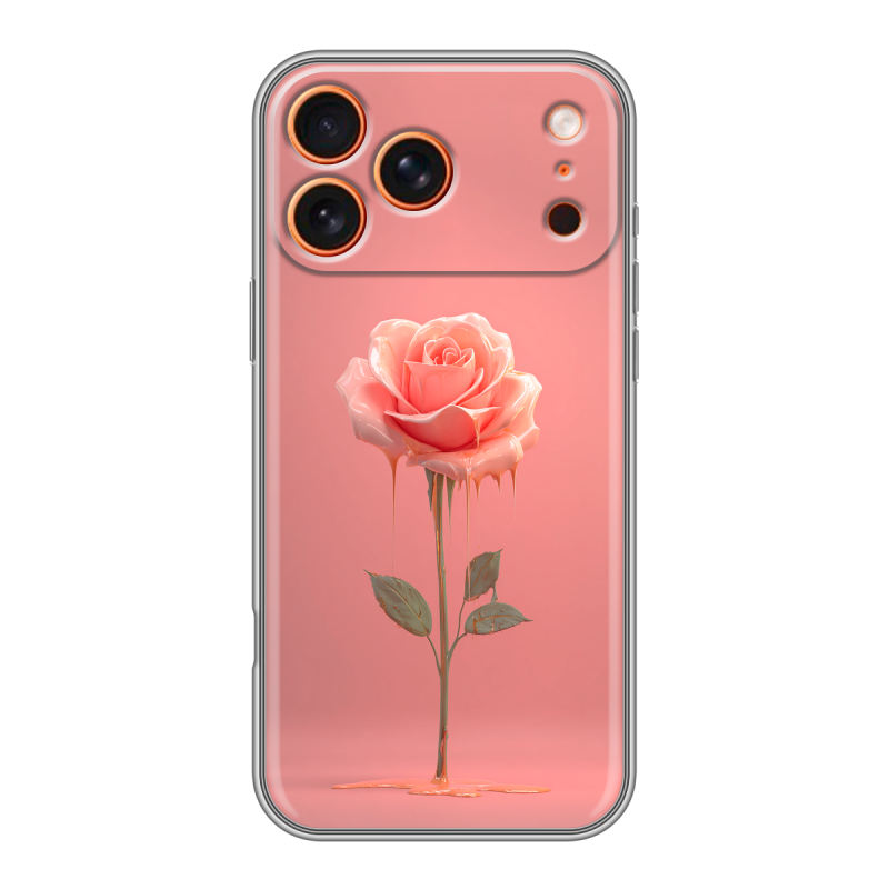 Силиконовый чехол на Iphone 17 Pro с принтом Розовая роза Силиконовый чехол на Iphone 17 Pro с принтом Розовая роза