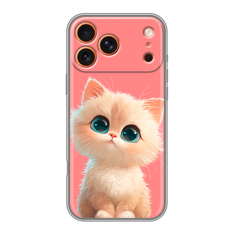 Силиконовый чехол на Iphone 17 Pro с принтом Розовый котенок Силиконовый чехол на Iphone 17 Pro с принтом Розовый котенок