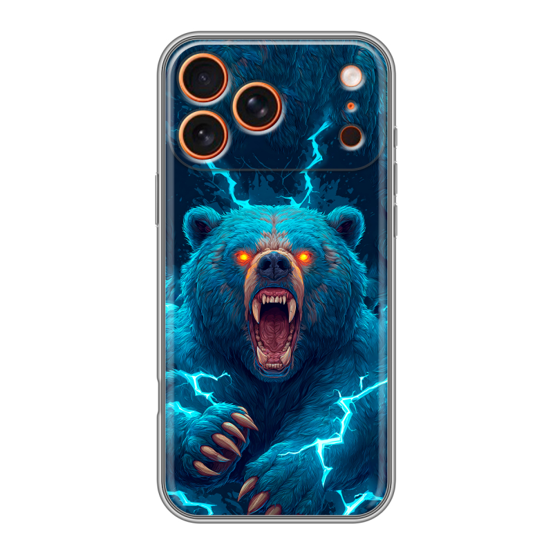 Силиконовый чехол на Iphone 17 Pro с принтом Медведь Силиконовый чехол на Iphone 17 Pro с принтом Медведь
