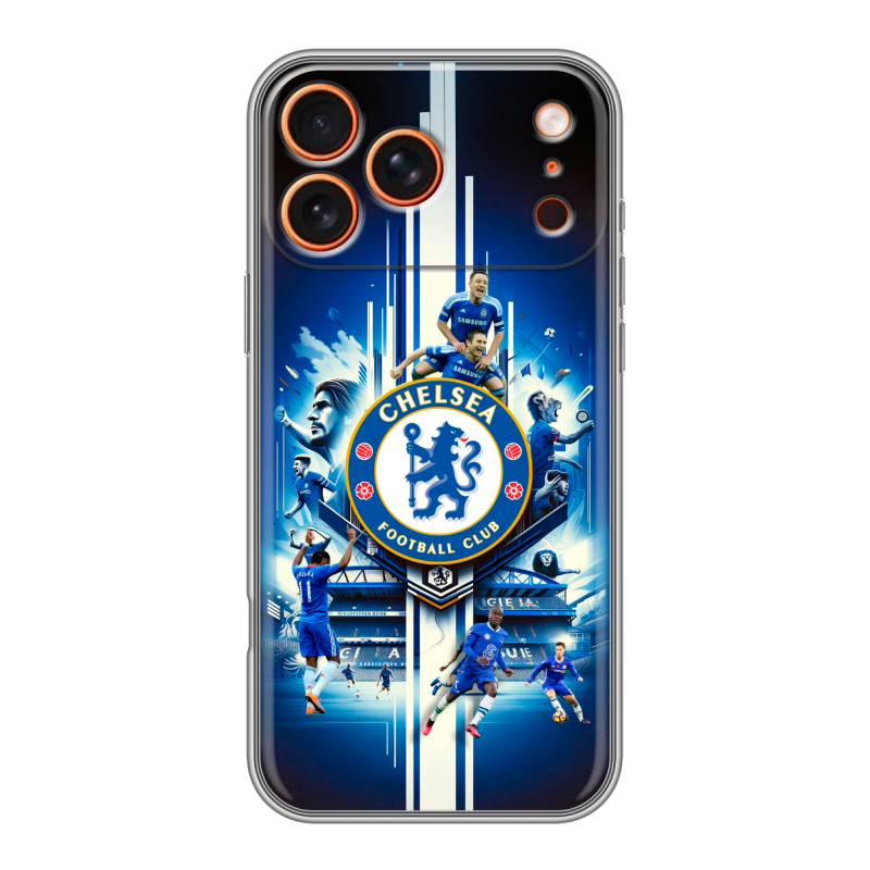 Силиконовый чехол на Iphone 17 Pro с принтом Chelsea Челси Силиконовый чехол на Iphone 17 Pro с принтом Chelsea Челси