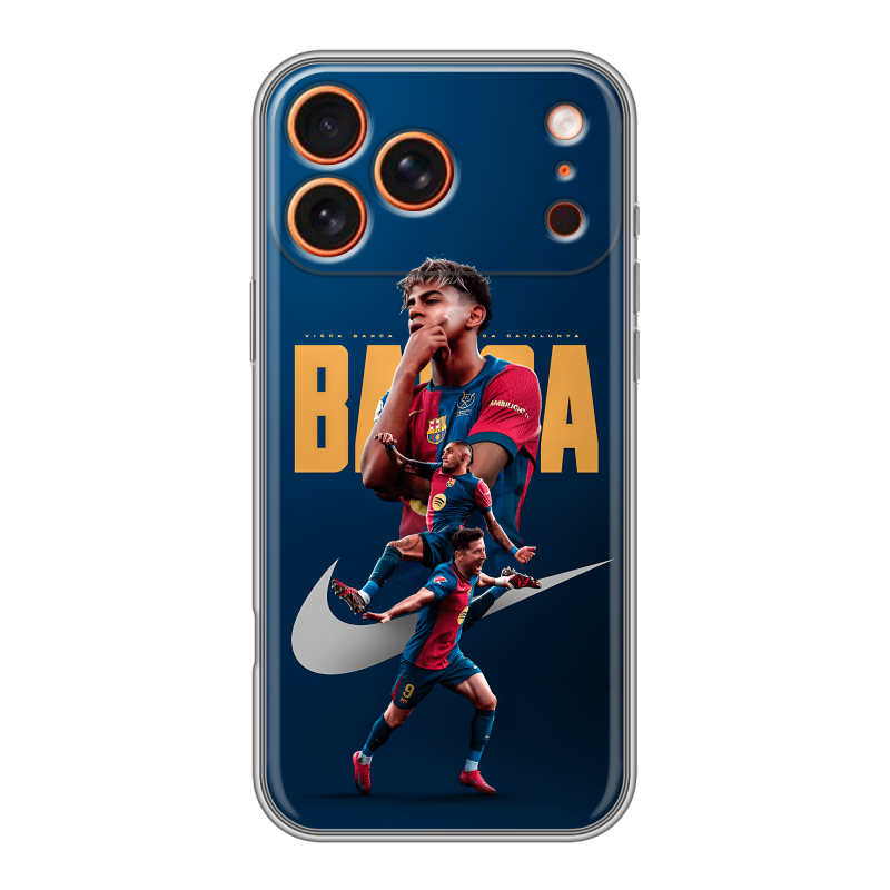 Силиконовый чехол на Iphone 17 Pro с принтом Барселона Barca Yamal Силиконовый чехол на Iphone 17 Pro с принтом Барселона Barca Yamal