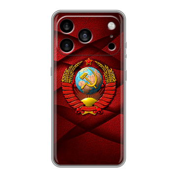 Силиконовый чехол на Iphone 17 Pro Max с принтом Герб СССР Силиконовый чехол на Iphone 17 Pro Max с принтом Герб СССР