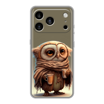 Силиконовый чехол на Iphone 17 Pro Max с принтом Сова Силиконовый чехол на Iphone 17 Pro Max с принтом Сова