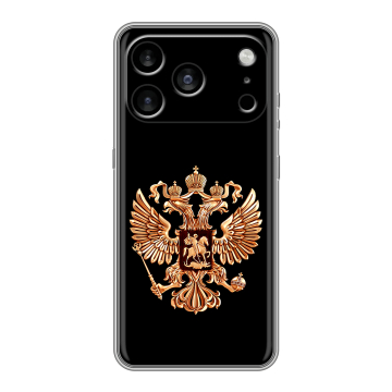 Силиконовый чехол на Iphone 17 Pro Max с принтом Герб России золотой Силиконовый чехол на Iphone 17 Pro Max с принтом Герб России золотой