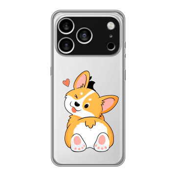 Силиконовый чехол на Iphone 17 Pro Max с принтом Корги Силиконовый чехол на Iphone 17 Pro Max с принтом Корги