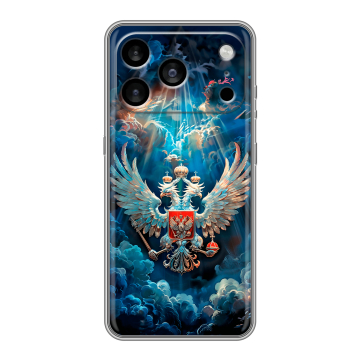 Силиконовый чехол на Iphone 17 Pro Max с принтом Герб флаг России Силиконовый чехол на Iphone 17 Pro Max с принтом Герб флаг России
