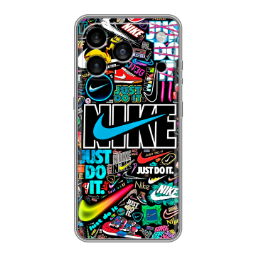 Силиконовый чехол на Iphone 17 Pro Max с принтом найк nike черный Силиконовый чехол на Iphone 17 Pro Max с принтом найк nike черный