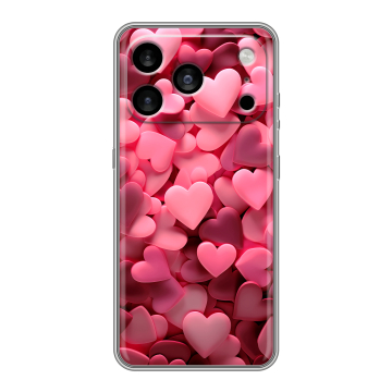 Силиконовый чехол на Iphone 17 Pro Max с принтом розовые сердечки Силиконовый чехол на Iphone 17 Pro Max с принтом розовые сердечки