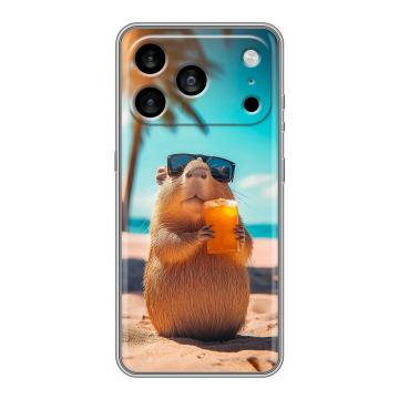 Силиконовый чехол на Iphone 17 Pro Max с принтом Капибара