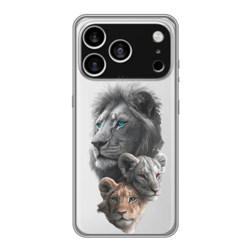 Силиконовый чехол на Iphone 17 Pro Max с принтом Львы