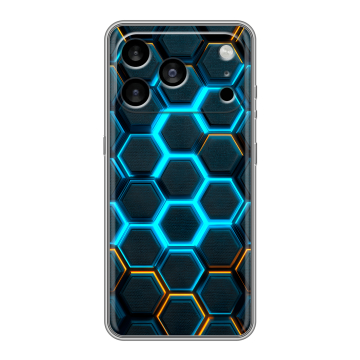 Силиконовый чехол на Iphone 17 Pro Max с принтом Неоновые соты