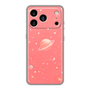 Силиконовый чехол на Iphone 17 Pro Max с принтом Розовый космос