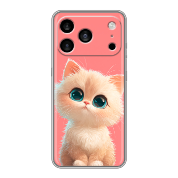 Силиконовый чехол на Iphone 17 Pro Max с принтом Розовый котенок