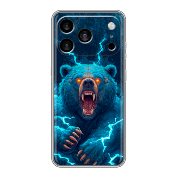 Силиконовый чехол на Iphone 17 Pro Max с принтом Медведь