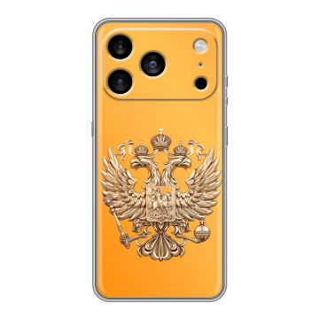 Силиконовый чехол на Iphone 17 Pro Max с принтом Герб Флаг России
