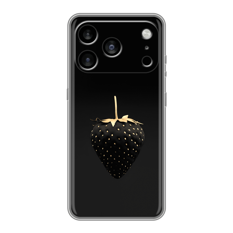 Силиконовый чехол на Iphone 17 Pro Max с принтом Черная клубника Силиконовый чехол на Iphone 17 Pro Max с принтом Черная клубника