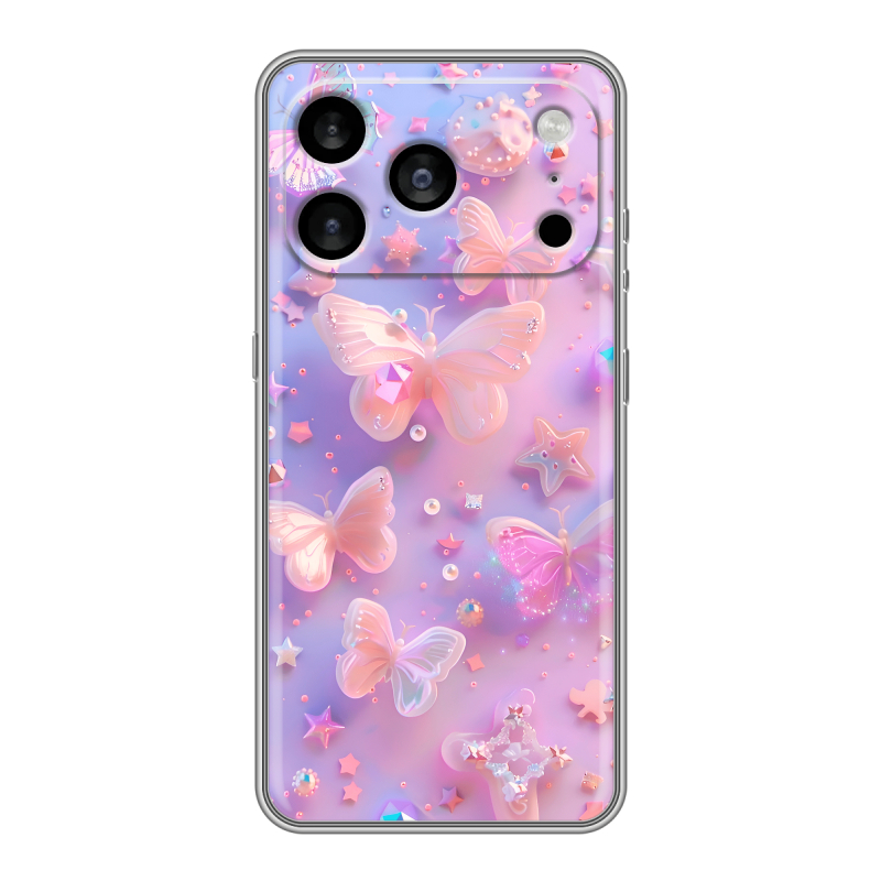 Силиконовый чехол на Iphone 17 Pro Max с принтом Бабочки Силиконовый чехол на Iphone 17 Pro Max с принтом Бабочки